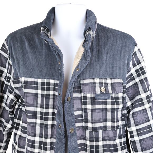 Zaitun Men’s Plaid Sherpa Lined Flannel Jacket Snap Button Winter Coat S - Picture 3 of 11